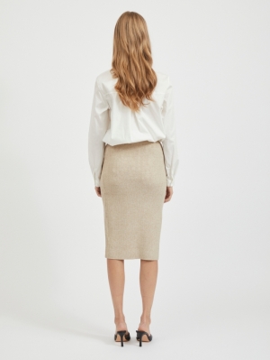 VIRIL PENCIL HW KNIT SKIRT - N 220690 Natural