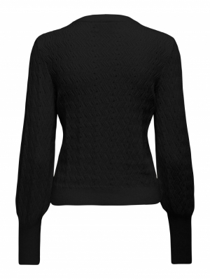 ONLKATIA LS STRUCT PUFF O-NECK 177911 Black