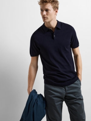 SLHBERG SS KNIT POLO NOOS 178814001 Navy