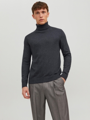 JJEEMIL KNIT ROLL NECK NOOS 179084 Dark Gre