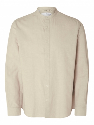 SLHREGNEW-LINEN SHIRT LS BAND 276277 Pure Cas