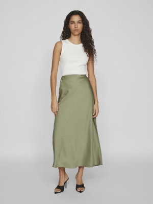 VIELLETTE HW LONG SKIRT - NOOS 295047 Oil Gree