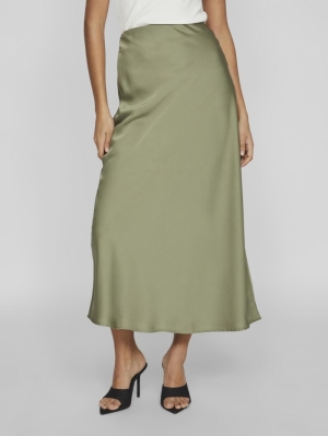 VIELLETTE HW LONG SKIRT - NOOS 295047 Oil Gree