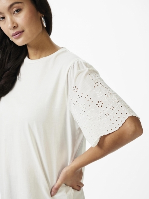 YASLEX SS TOP W. EMB SLEEVES S 211291 Star Whi