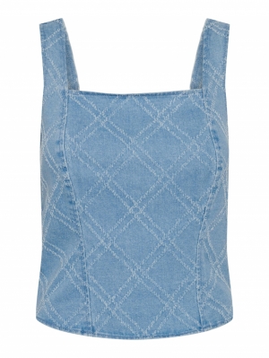 YASPANE DENIM STRAP TOP S. 192380 Light Bl