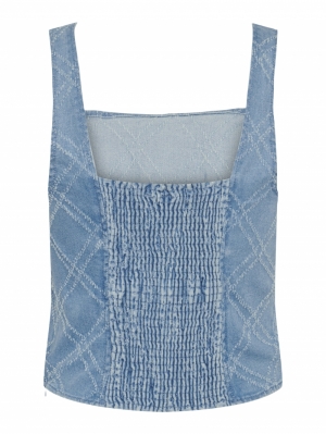 YASPANE DENIM STRAP TOP S. 192380 Light Bl