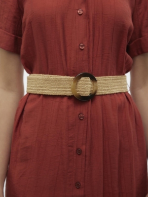 VMGAJA SS BELT CALF SHIRT DRES 244635 Barn Red