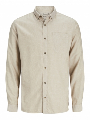 JJECLASSIC MELANGE SHIRT LS NO 176642 Oatmeal