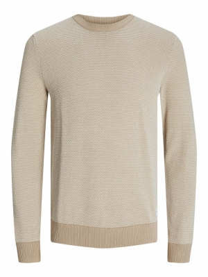 JJEGLOBE KNIT CREW NECK NOOS 176642 Oatmeal