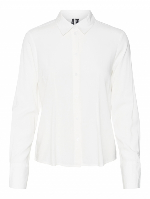 VMBELLA LS FITTED SHIRT WVN GA 175598 Snow Whi