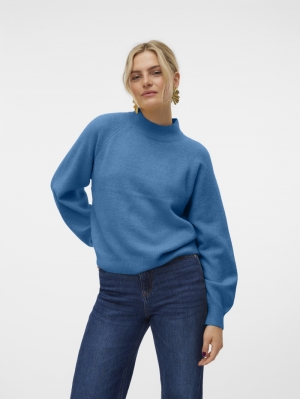 VMLEAF LS HIGH NECK PULLOVER E 298016001 Blue