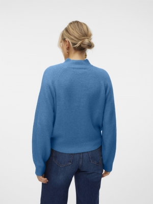 VMLEAF LS HIGH NECK PULLOVER E 298016001 Blue