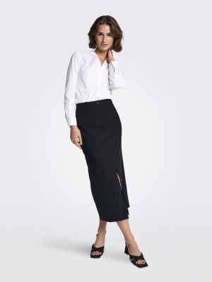 JDYULRIKKE MW MIDI SLIT SKIRT  206410001 Sky C