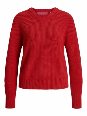 JXMILA TWIST CREW NECK KNIT NO 177188 Fiery Re