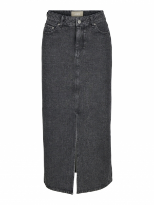 JXAURA LONG MW DENIM SKIRT AW  188778 Grey Den