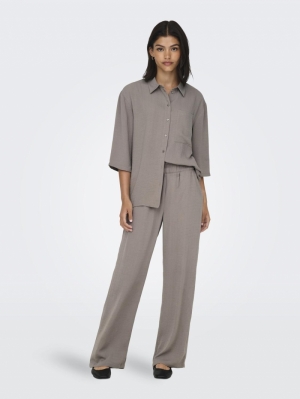 JDYDIVYA LIFE HW WIDE PANTS WV 271355 Driftwoo