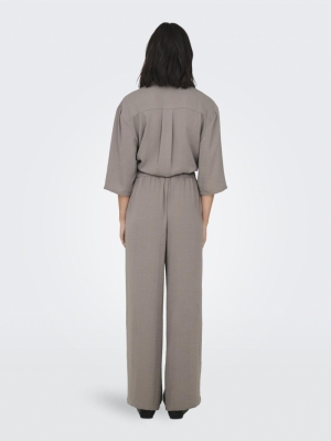 JDYDIVYA LIFE HW WIDE PANTS WV 271355 Driftwoo