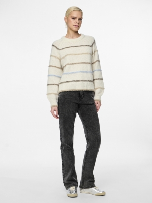 PCNELIA LS O-NECK KNIT BC 245215001 Birch