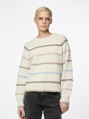 PCNELIA LS O-NECK KNIT BC 245215001 Birch