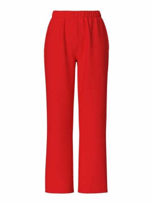 PCCHILLI SUMMER HW WIDE PANTS  196341 Poppy Re