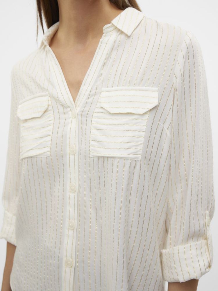 VMBUMPY LS GLITTER SHIRT WVN G 175598002 Snow