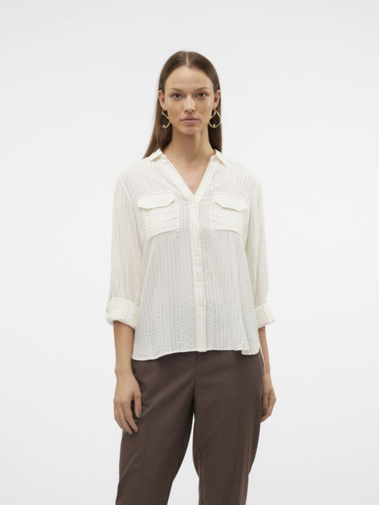 VMBUMPY LS GLITTER SHIRT WVN G 175598002 Snow
