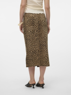 VMVERI HR LEO CALF SKIRT 192623001 Silve