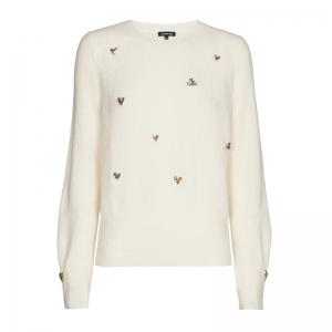 cosy pull met hartjes effect 92 Winter White