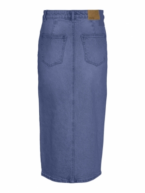 VMVERI HR CALF DENIM SKIRT GA  178006 Dark Blu