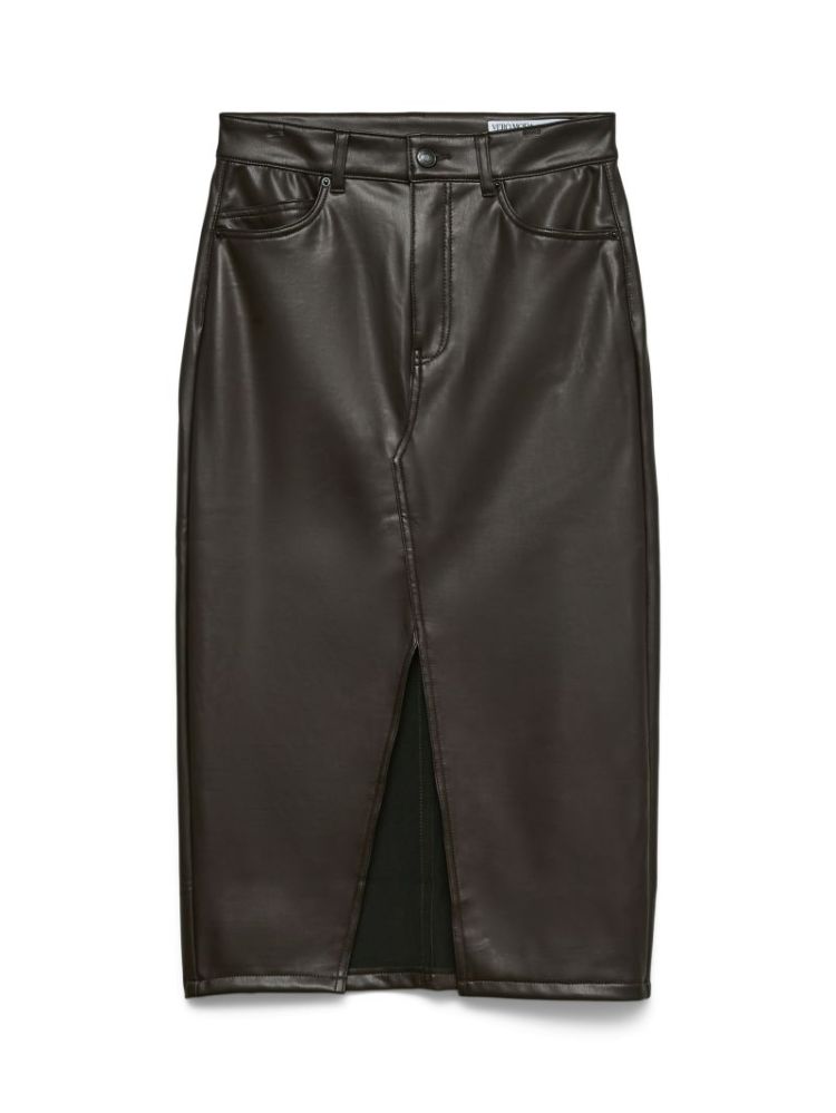 VMVERI HR CALF PL SKIRT NOOS 297957 Chocolat