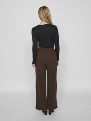 VICLUA HW WIDE PANTS-NOOS 196326 Coffee B