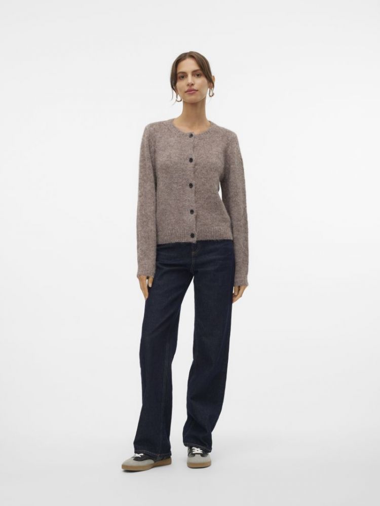 VMNOVAH LS O-NECK BUTTON CARDI 292416001 Brown
