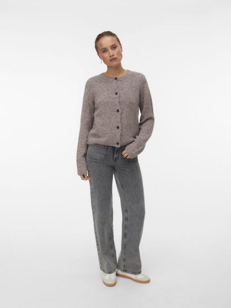 VMNOVAH LS O-NECK BUTTON CARDI 292416001 Brown