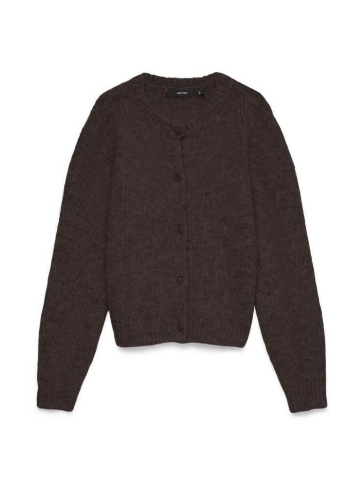 VMNOVAH LS O-NECK BUTTON CARDI 297957002 Choco