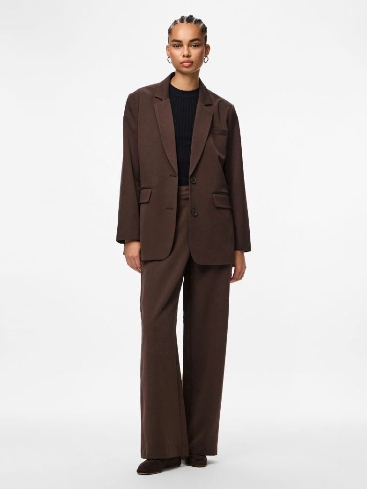 PCKAMIL HW WIDE PANT NOOS BC 302664 Hot Fudg