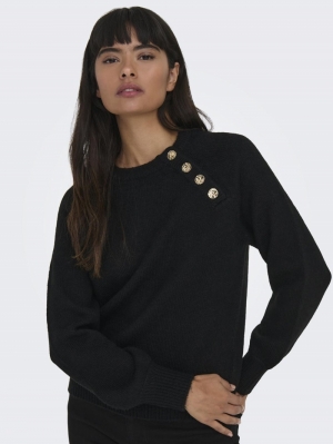 ONLEMMA LIFE LS BUTTON ONECK K 177911 Black