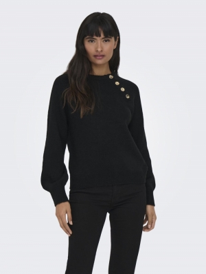 ONLEMMA LIFE LS BUTTON ONECK K 177911 Black