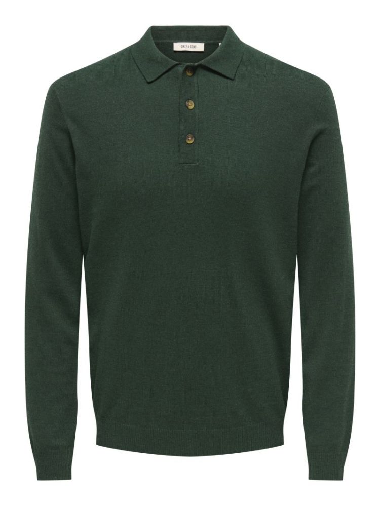 ONSLOUI REG 12 LS MEL POLO KNI 206190001 Pine