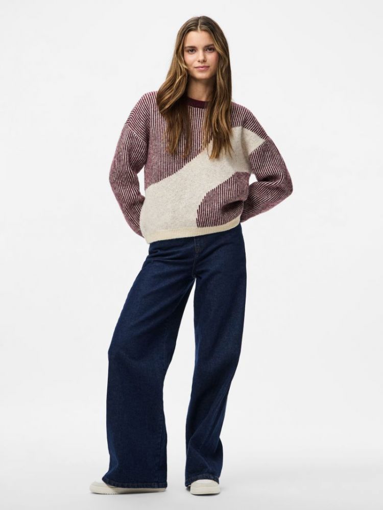 PCLINNA O-NECK LOOSE KNIT PWP  188938001 Tawny