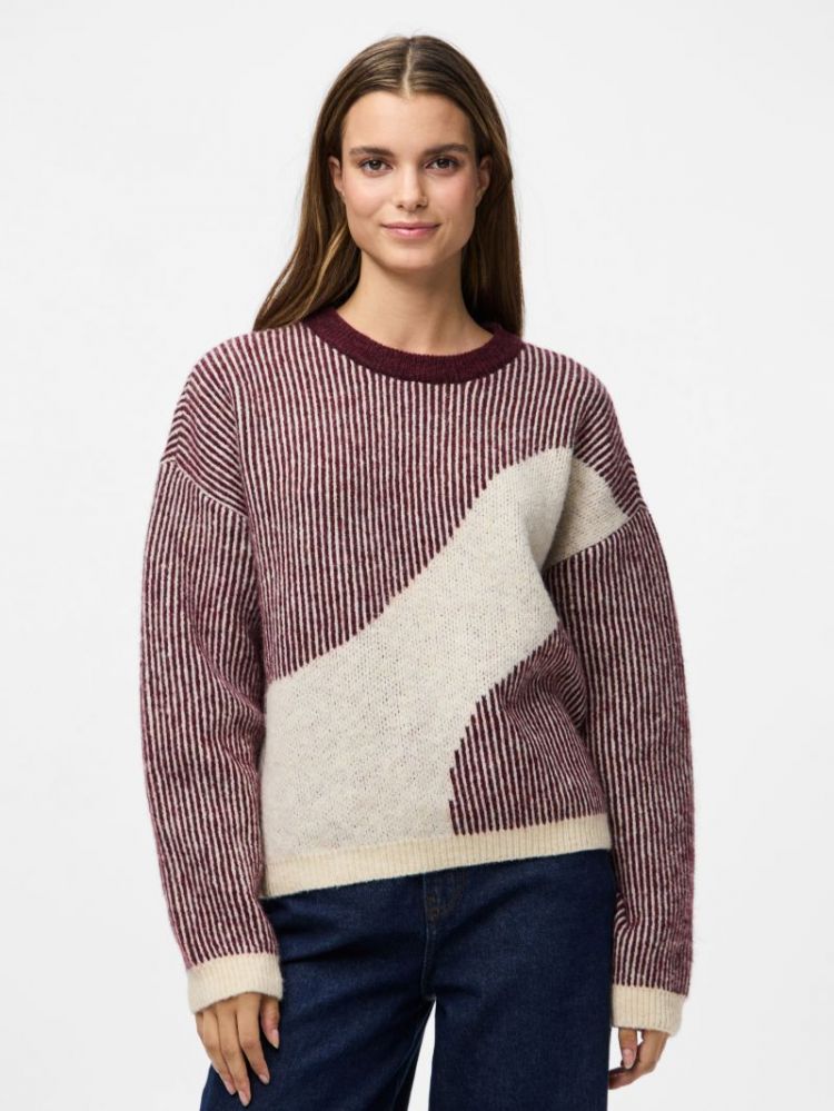 PCLINNA O-NECK LOOSE KNIT PWP  188938001 Tawny