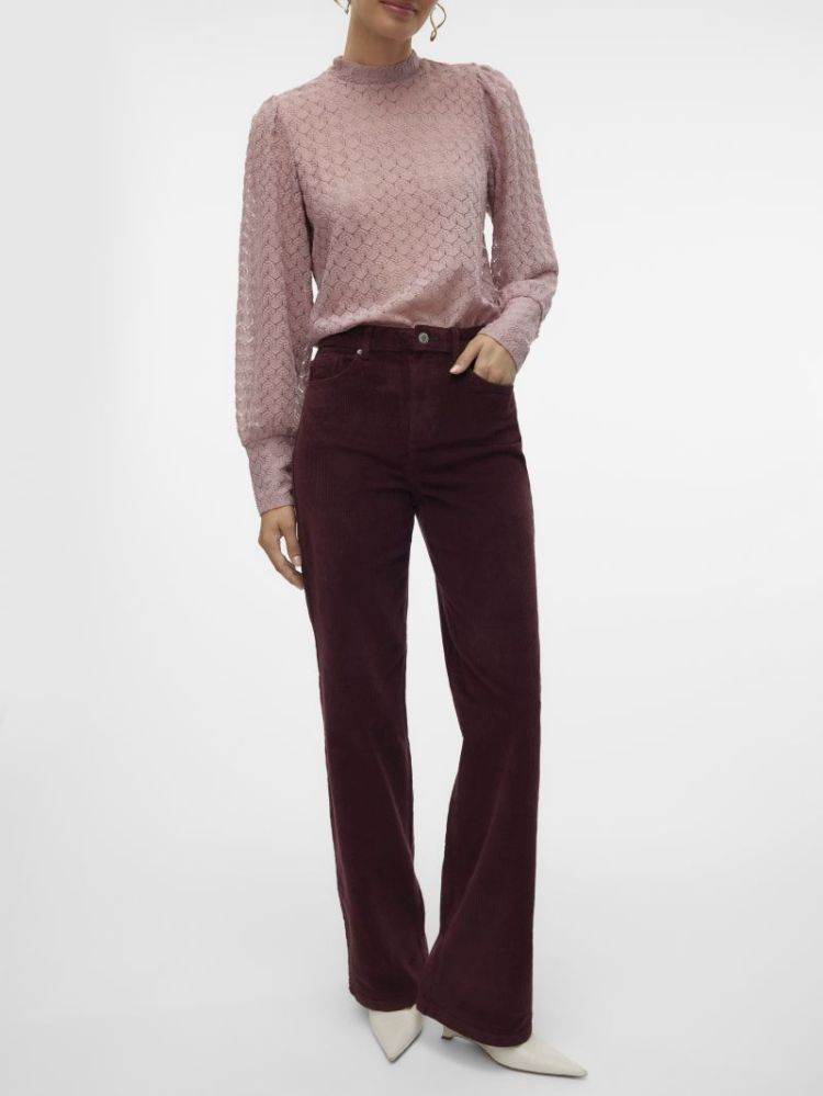 VMTESSA HR WIDE CORDUROY PANTS 186320 Winetast