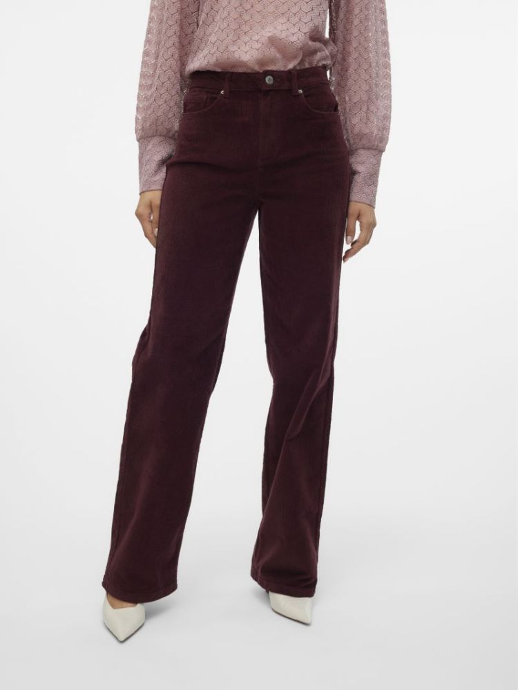 VMTESSA HR WIDE CORDUROY PANTS 186320 Winetast