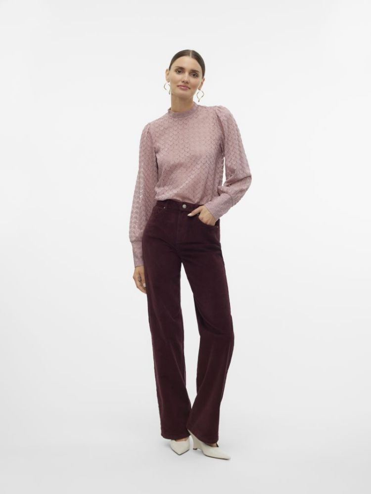 VMTESSA HR WIDE CORDUROY PANTS 186320 Winetast