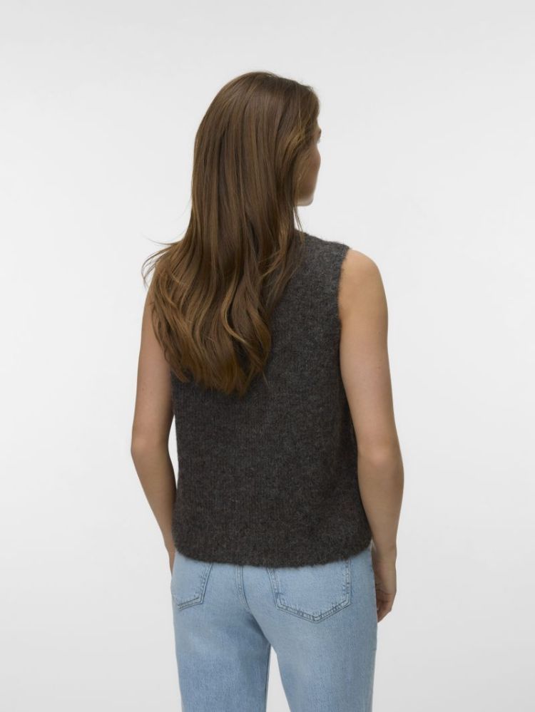 VMNOVAH SL O-NECK BUTTON VEST 297957001 Choco