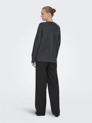 ONLMARI LS LOOSE V-NECK KNT 179074 Dark Gre