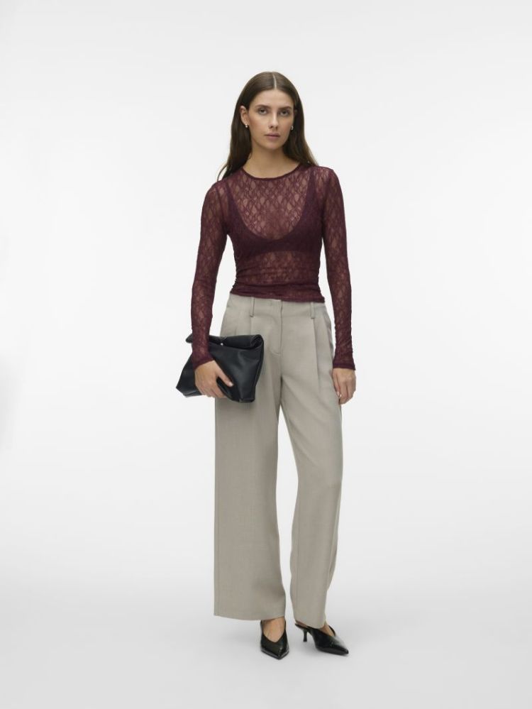 AWTESSY LS O-NECK LACE TOP NOO 213390 Catawba