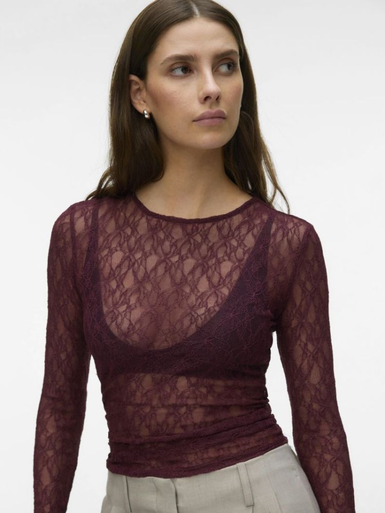AWTESSY LS O-NECK LACE TOP NOO 213390 Catawba