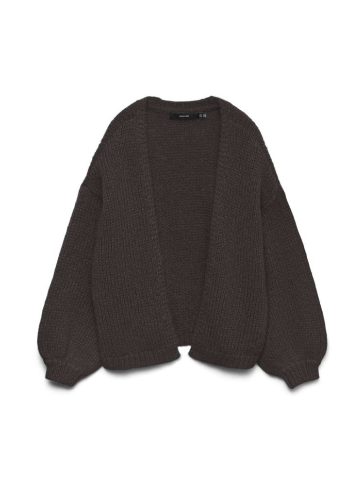 VMMAYBE LS OPEN CARDIGAN NOOS 297957 Chocolat