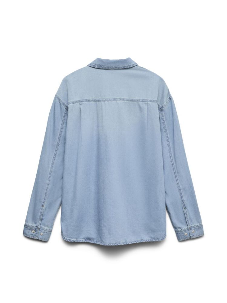 VMVIONETTE LS DENIM BOW SHIRT  178001 Medium B