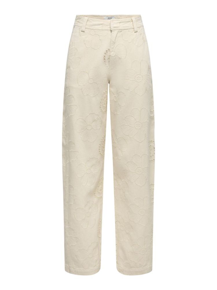 JDYHAVANNA HW BAR EMB PANTS EC 234755001 Ecru/